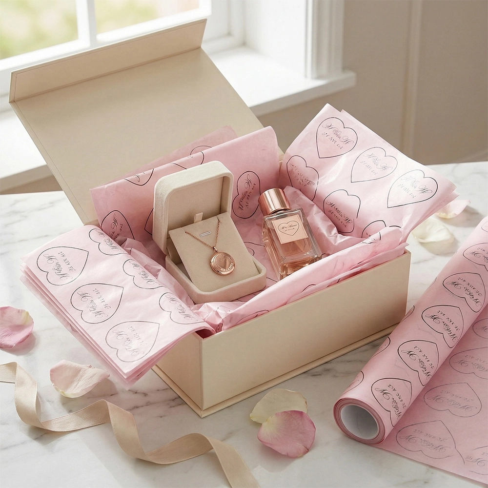 Custom logo pink tissue paper for e-commerce - QianXun