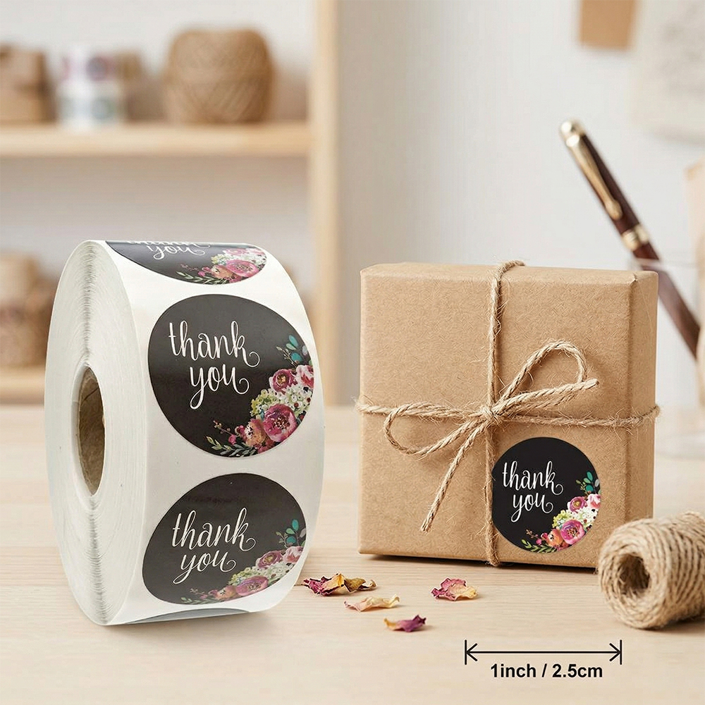 Thank you logo sticker labels for product packaging