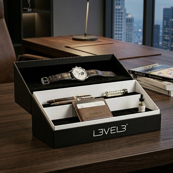 Matte black premium gift packaging box design - QianXun