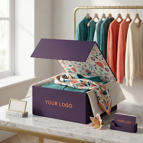 Rigid cardboard gift box with custom logo print - QianXun