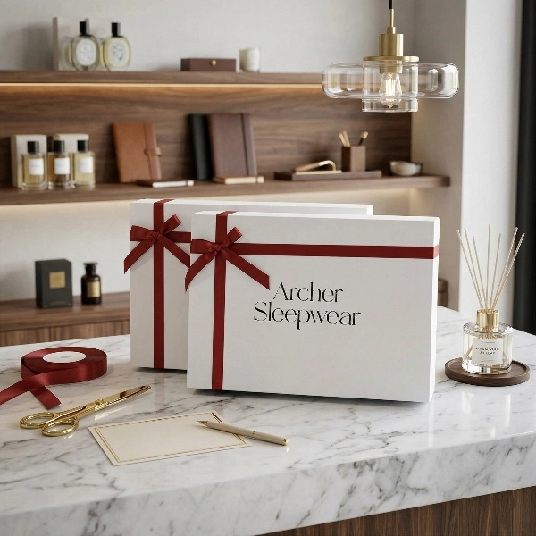 Elegant white gift box with neck option - QianXun