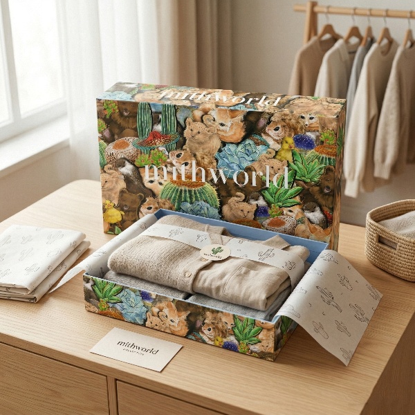 Portable Lid and Base Box for clothing packaging