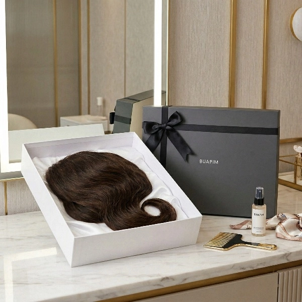 Luxury custom wig box lid and base design - QianXun