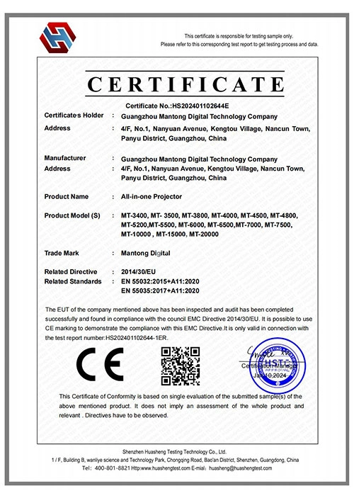 CE-EMC-Certificate-All-in-one-Projector CE-EMC-Certificate-All-in-one-Projector