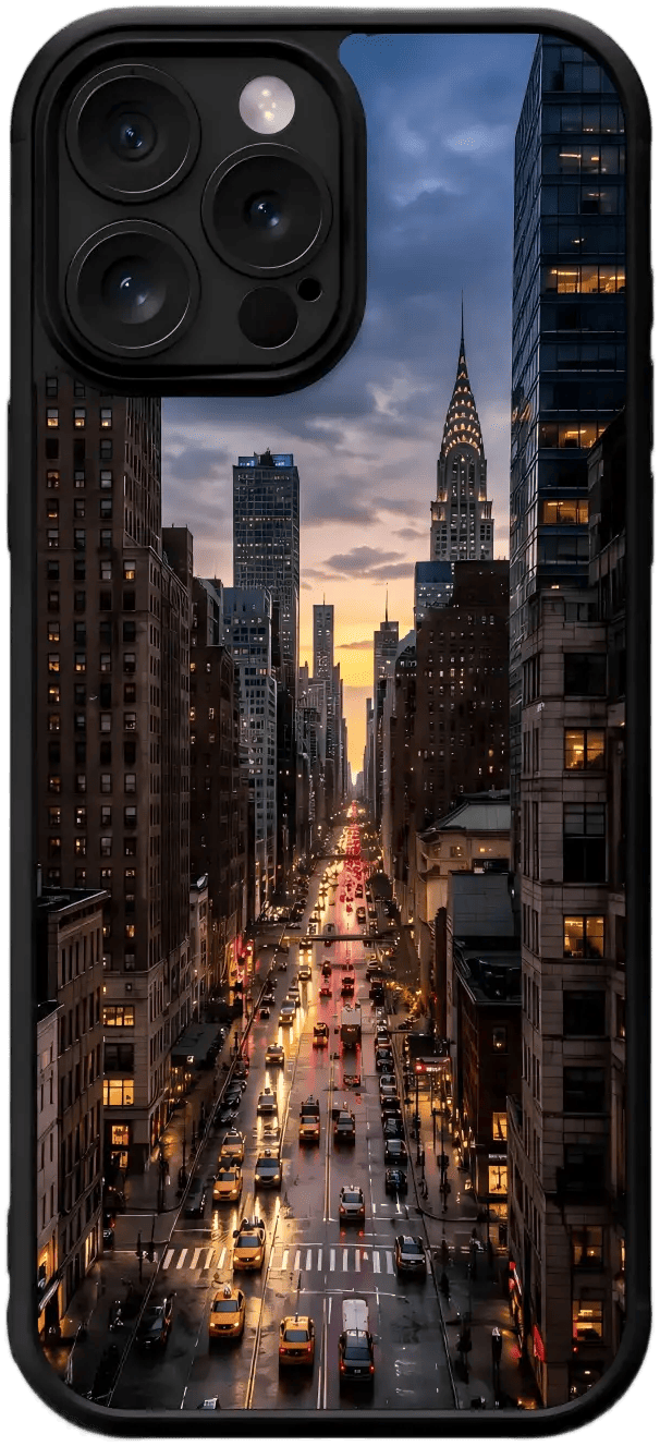 Custom phone case with New York City street design