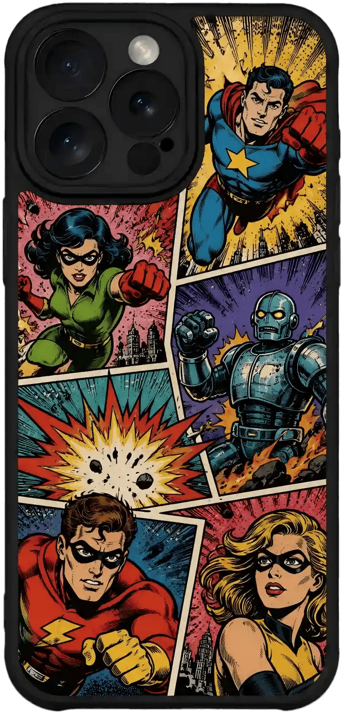 Custom phone case with retro comic art design