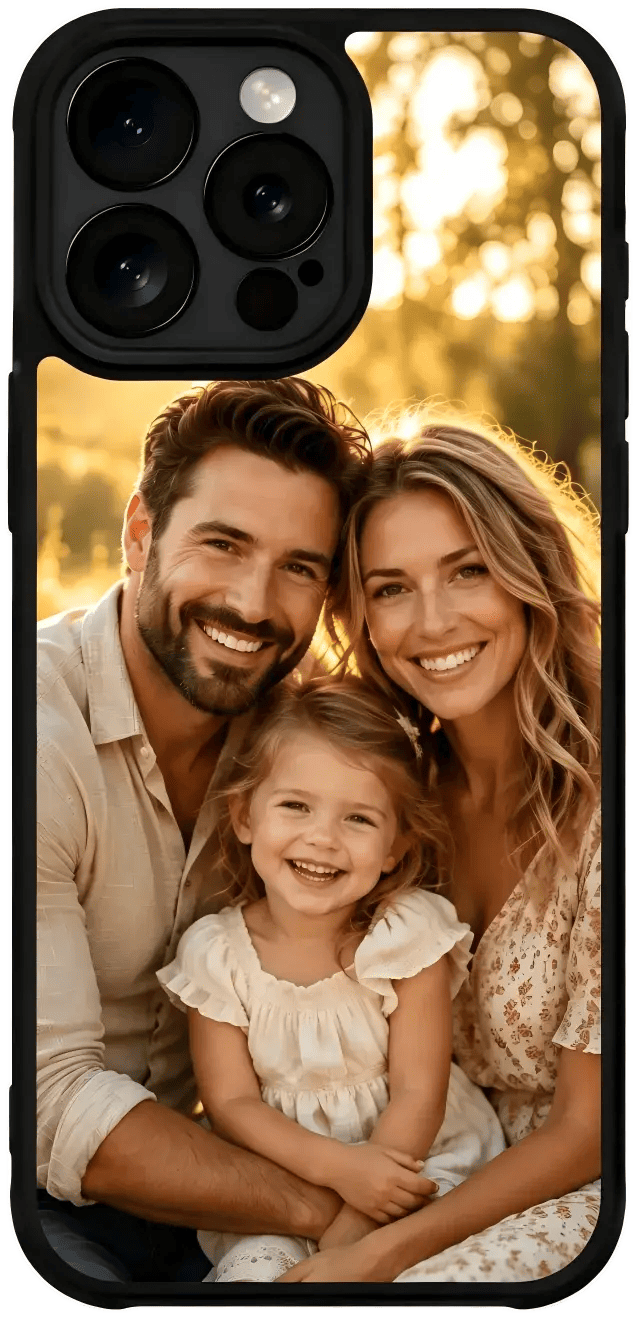 Custom phone case with warm family photo design