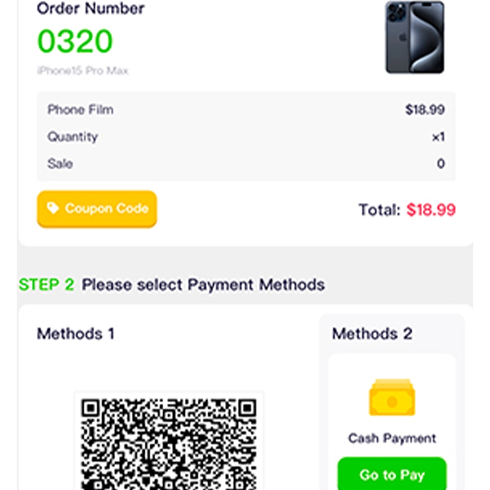 We accept QR code payment, cash (banknotes), and card payment. - KeMore
