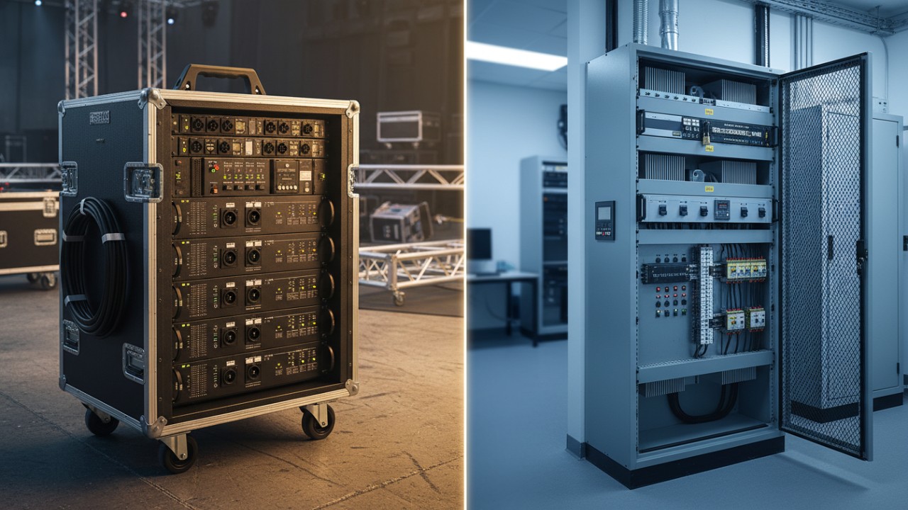 portable vs permanent dimmer racks