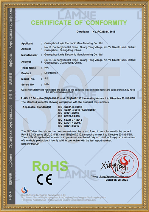CERTIFICATE-OF`CONFORMITY - LAMJIE CERTIFICATE OF`CONFORMITY - LAMJIE