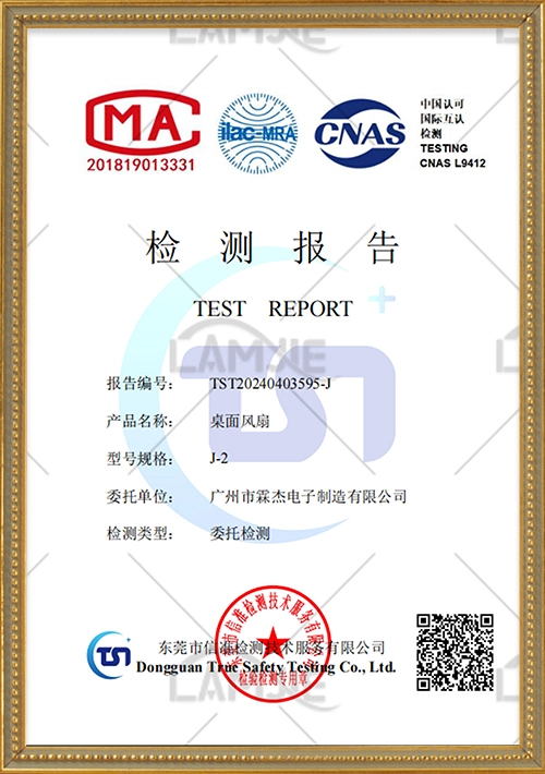 Desktop fan inspection report - LAMJIE