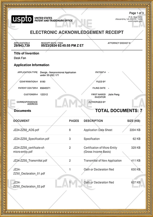 Product-Patent-Certificate - LAMJIE Product Patent Certificate - LAMJIE