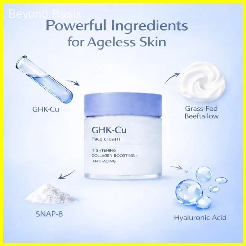 GHK-CU SNAP-8 Beef Tallow Copper Peptide Cream Multi-Peptides Hyaluronic Acid Firming Anti-wrinkle Face Cream (3) - Beyond Basix