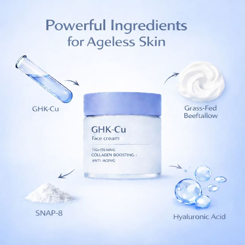 GHK-CU SNAP-8 Beef Tallow Copper Peptide Cream Multi-Peptides Hyaluronic Acid Firming Anti-wrinkle Face Cream (3)