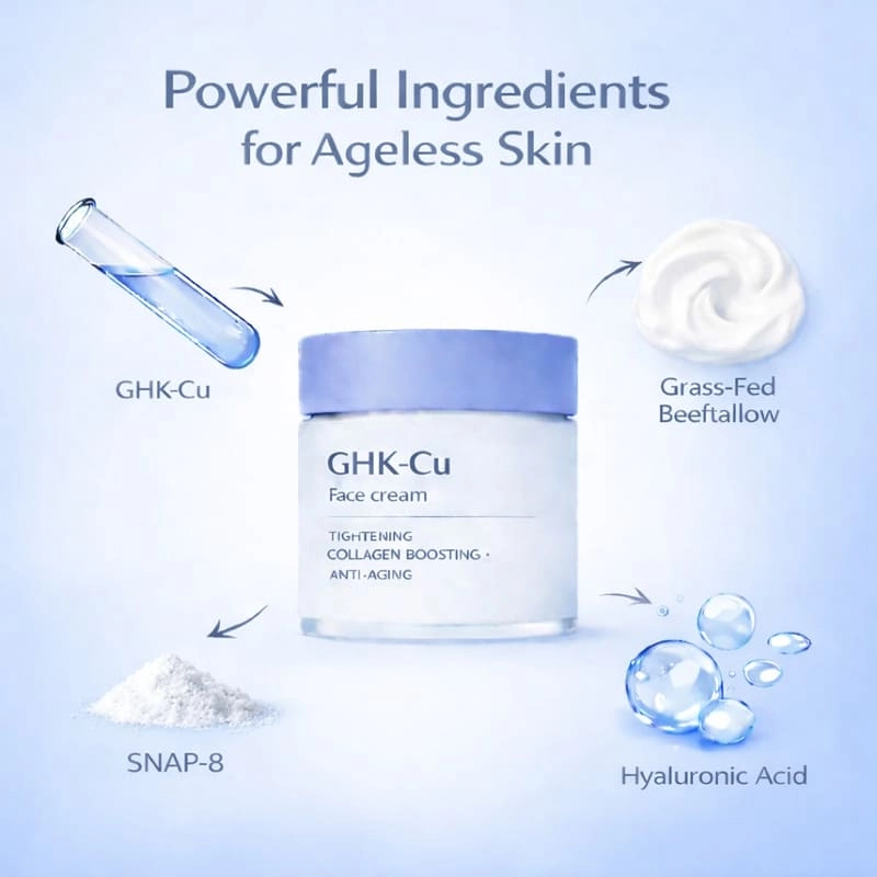 GHK-CU SNAP-8 Beef Tallow Copper Peptide Cream Multi-Peptides Hyaluronic Acid Firming Anti-wrinkle Face Cream (3) - Beyond Basix