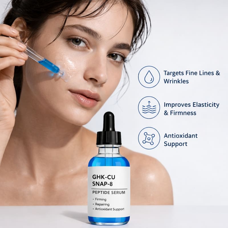 OEM/ODM GHK-Cu & SNAP-8 Copper Peptide Anti-Wrinkle Firming Face Serum