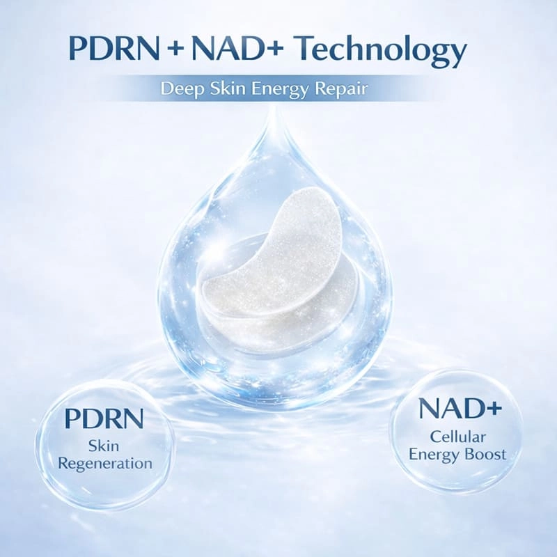 Private Label PDRN NAD+ Peptides Eye Mask Hydrogel Under Eye Patches for Dark Circles Puffiness Fine Lines (4) - Beyond Basix