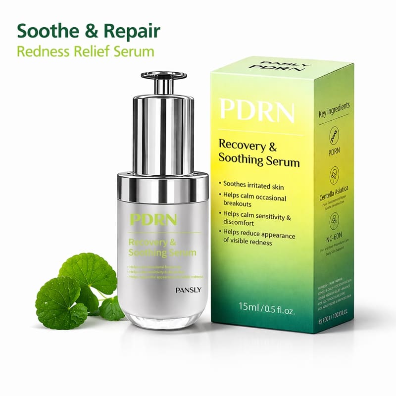 Private Label PDRN Redness Relief Serum with Centella Asiatica Soothing Repair Facial Serum for Sensitive Skin OEM ODM (1)