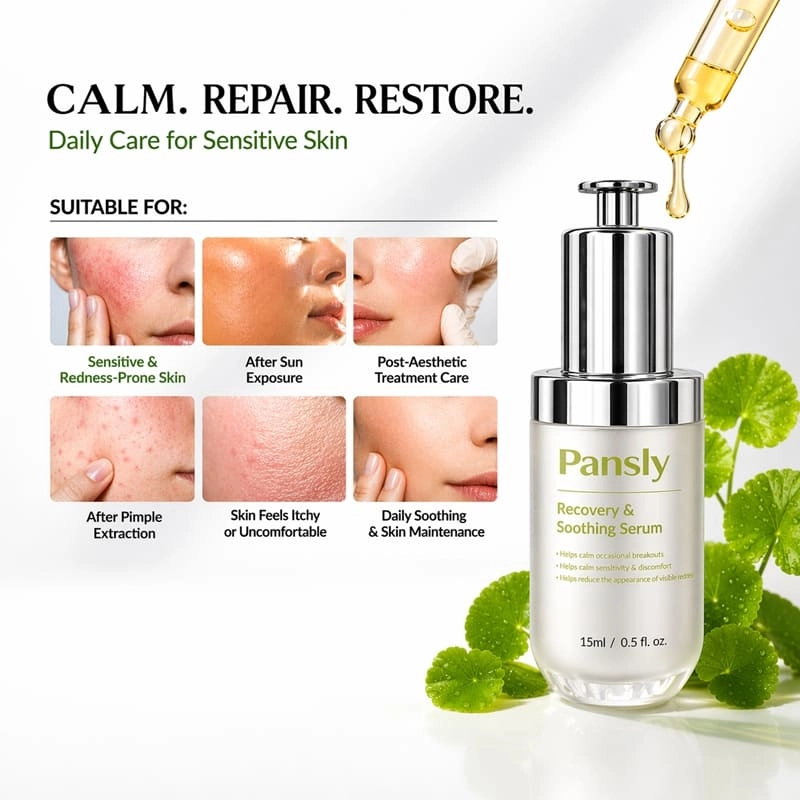 Private Label PDRN Redness Relief Serum with Centella Asiatica Soothing Repair Facial Serum for Sensitive Skin OEM ODM (3) - Beyond Basix