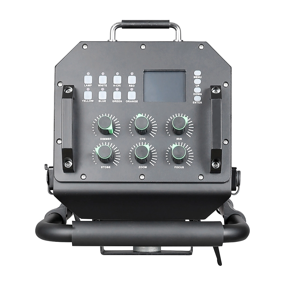 1200W IP54 LED Follow Spot Light control panel with dimmer iris zoom and focus knobs - Colorful Light