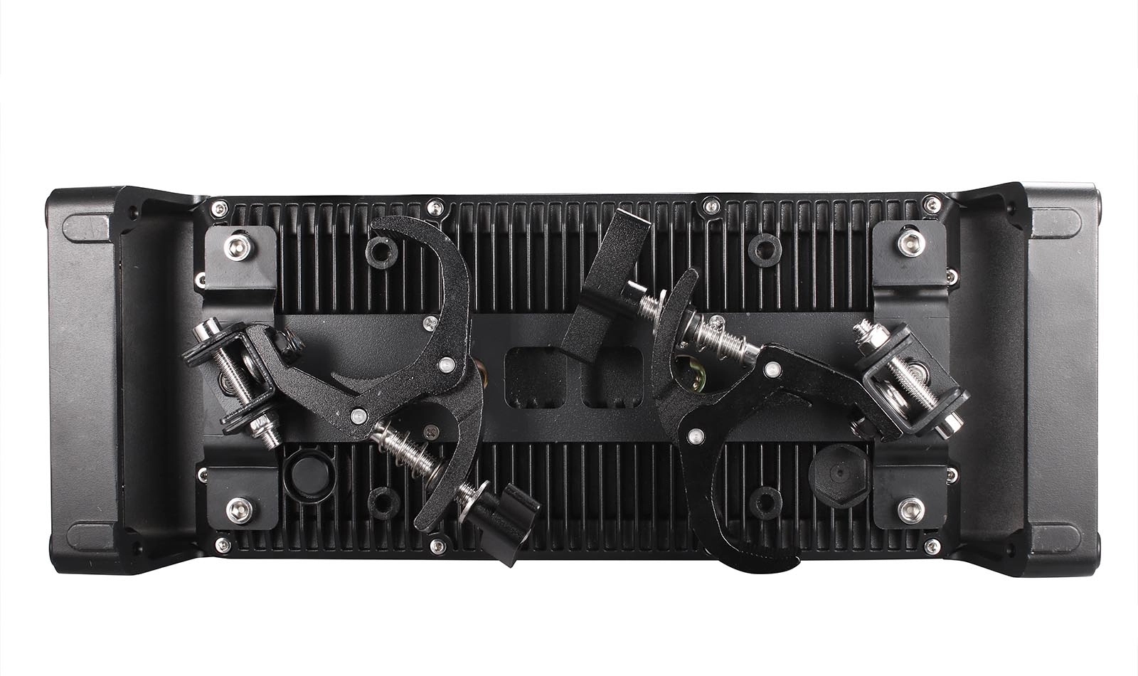 Rear view of 1500W Waterproof Moving Head Strobe Light with heat sink and mounting hardware - Colorful Light