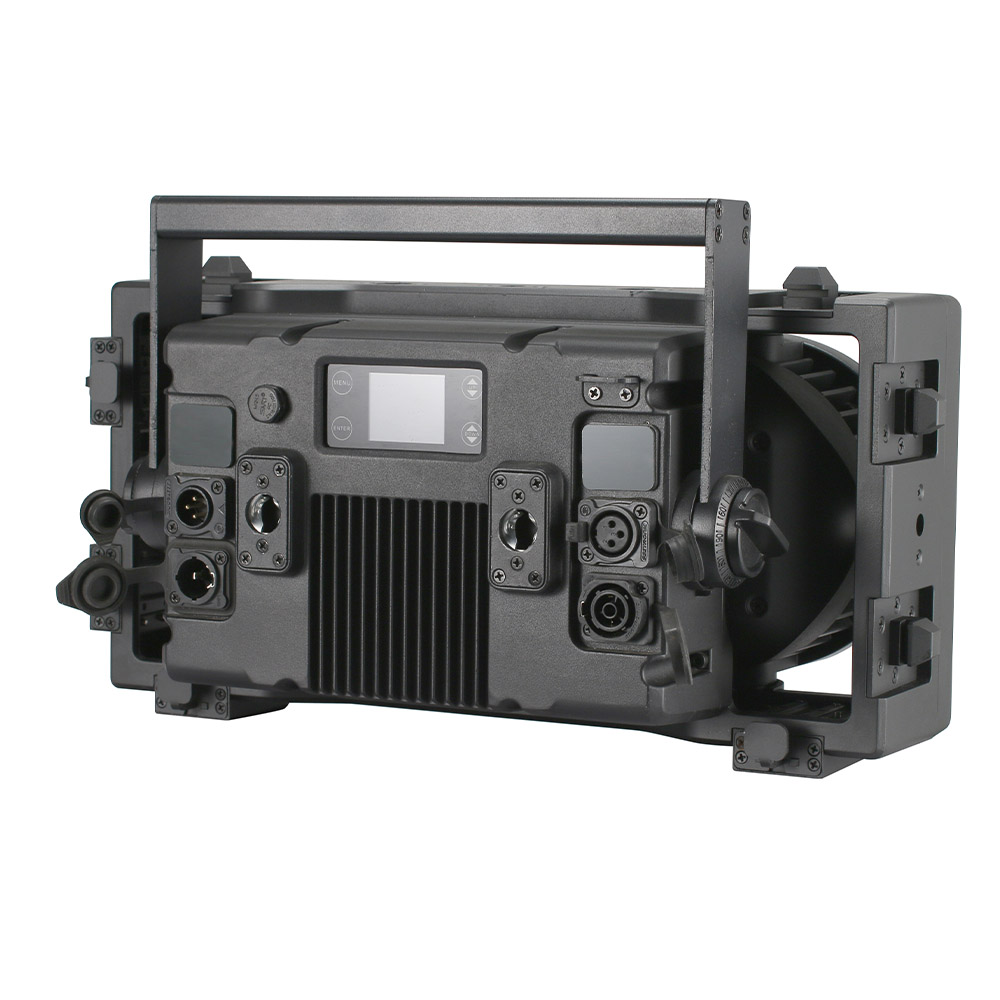 2 Eye Blinder RGBALC 6in1 IP65 rear view with control panel and connectors