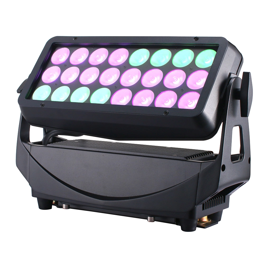 24x20W RGBW 4in1 IP65 Wall Wash 6 Segments showing green and magenta color mixing - Colorful Light