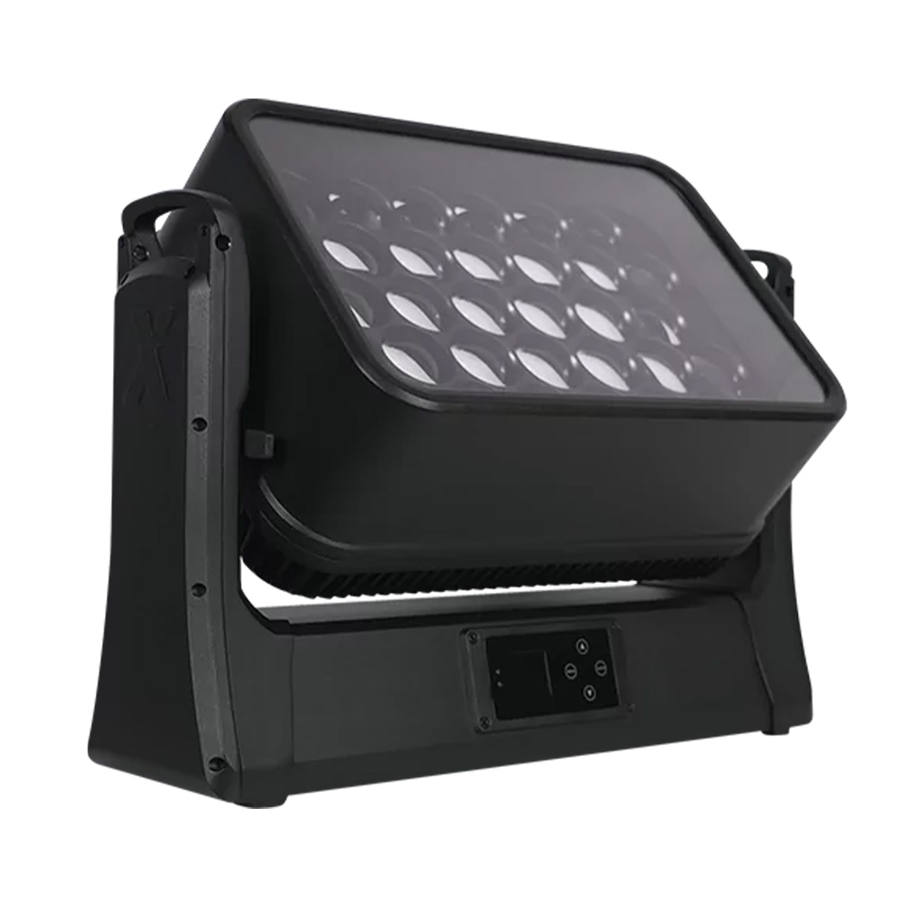 32X25W RGBW 4in1 IP65 Moving Head Wash Light side angle view with tilted head
