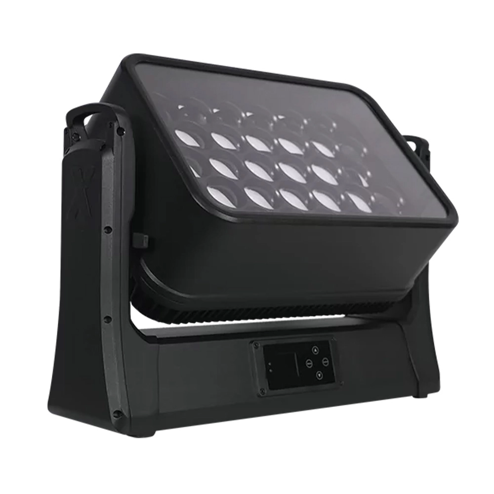 32X25W RGBW 4in1 IP65 Moving Head Wash Light side angle view with tilted head - Colorful Light