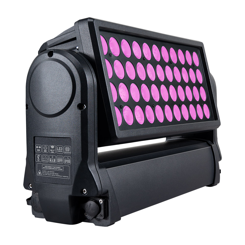 44x10W RGBW 4in1 IP65 Moving Head Wash Light magenta color effect