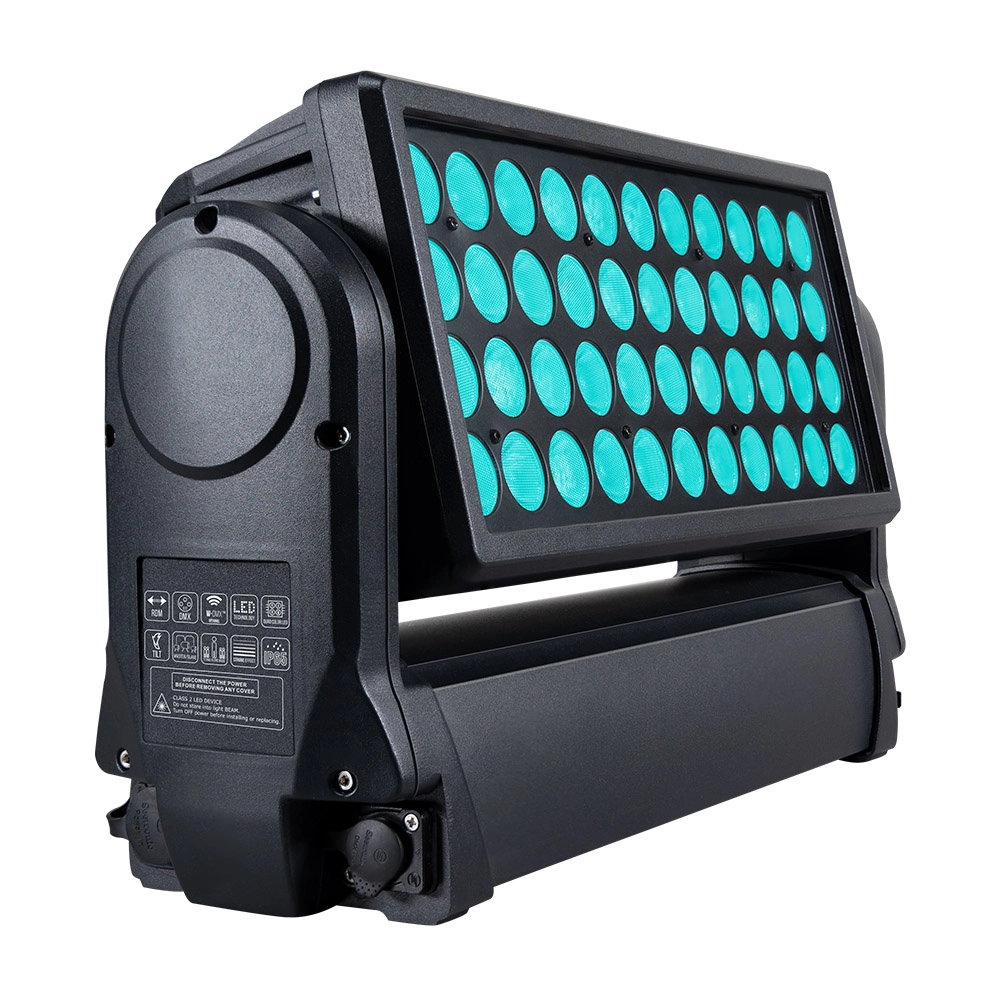 44x10W RGBW 4in1 IP65 Moving Head Wash Light cyan color effect - Colorful Light