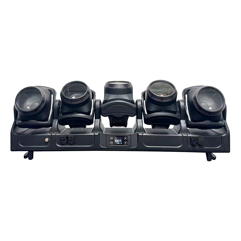 5x120W RGBW 4in1 IP65 Moving Head Bar front view with five pixel zoom heads