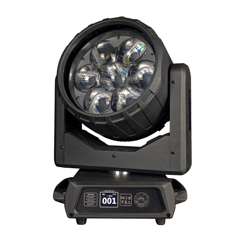 7x40W RGBW 4in1 Bee Eye Wash Light Aura front view with seven lens array - Colorful Light