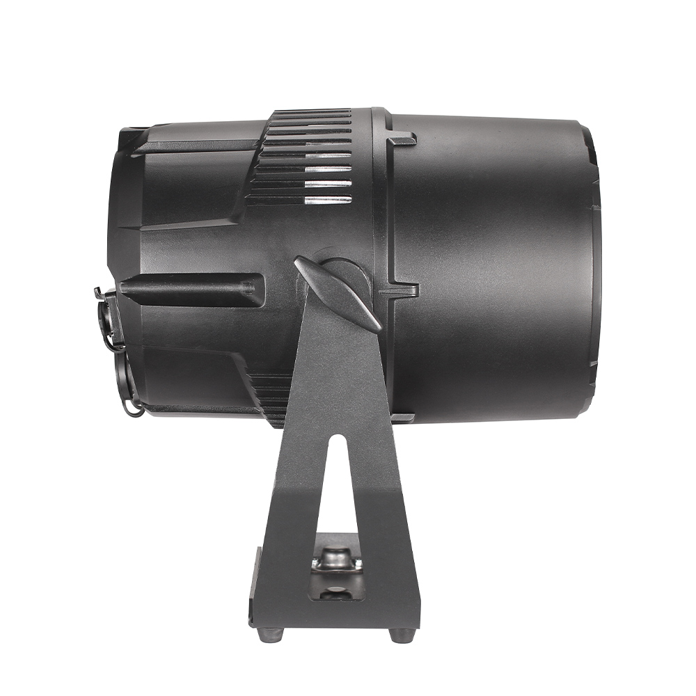 Side view of 7x40W RGBW 4in1 IP65 Bee Eye Zoom Par Can die-cast housing