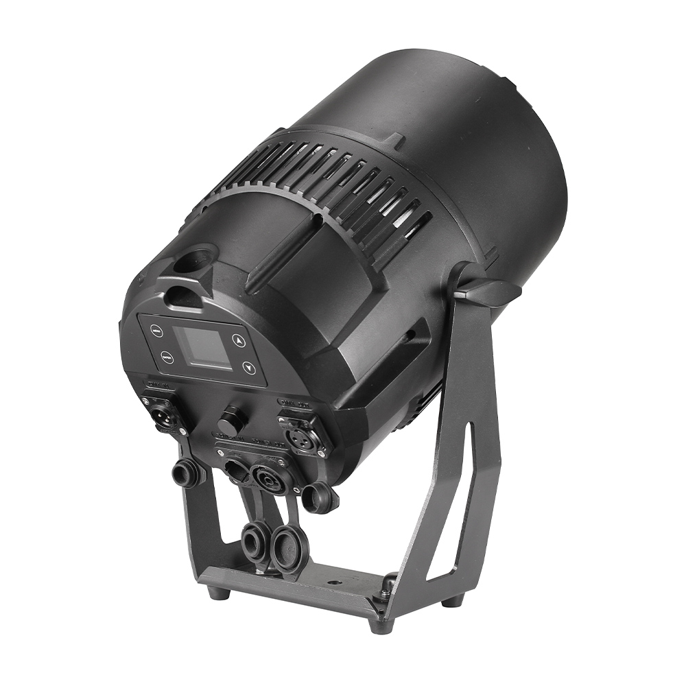 Rear angle view of 7x40W RGBW 4in1 IP65 Bee Eye Zoom Par Can with control panel