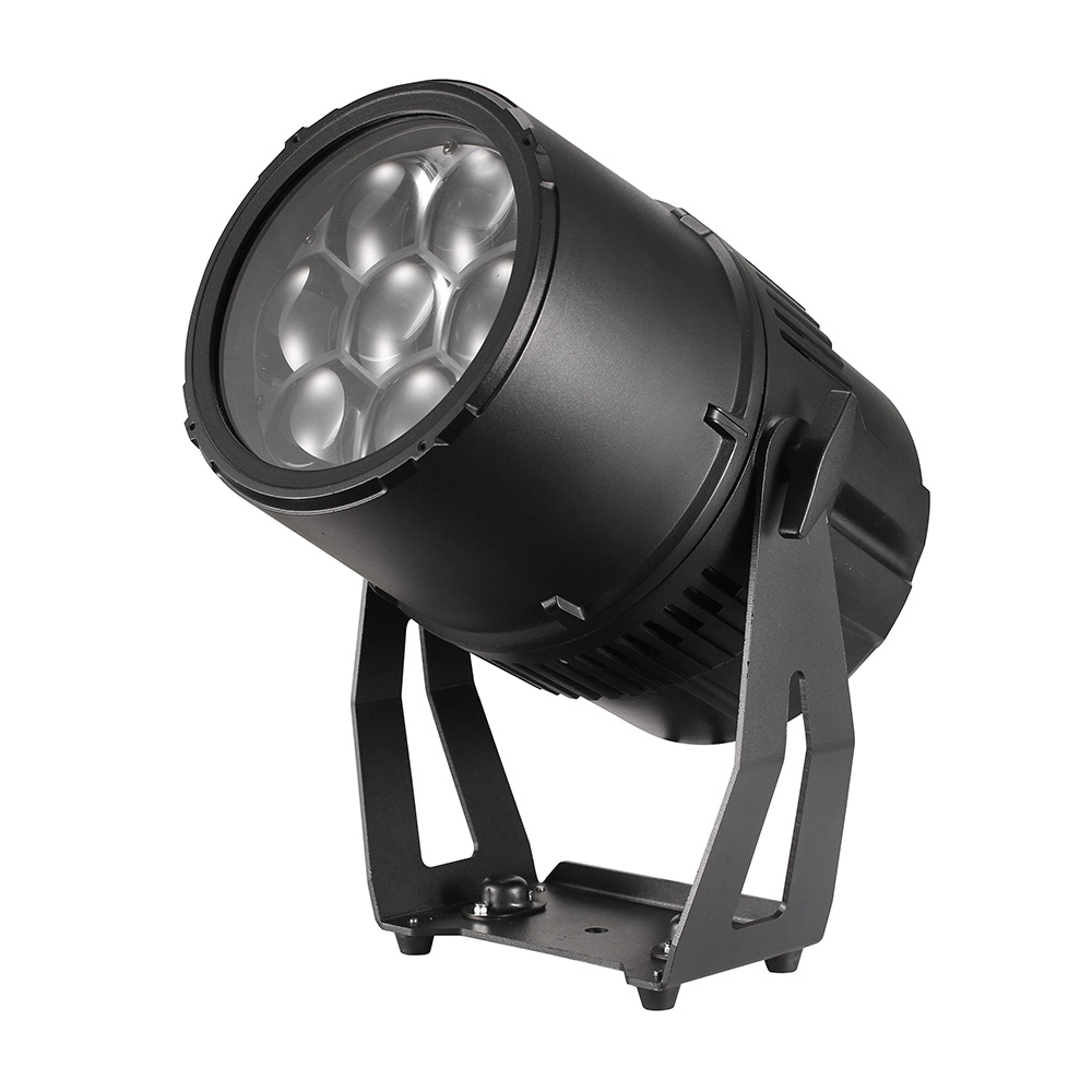 7x40W RGBW 4in1 IP65 Bee Eye Zoom Par Can front view with seven lenses - Colorful Light