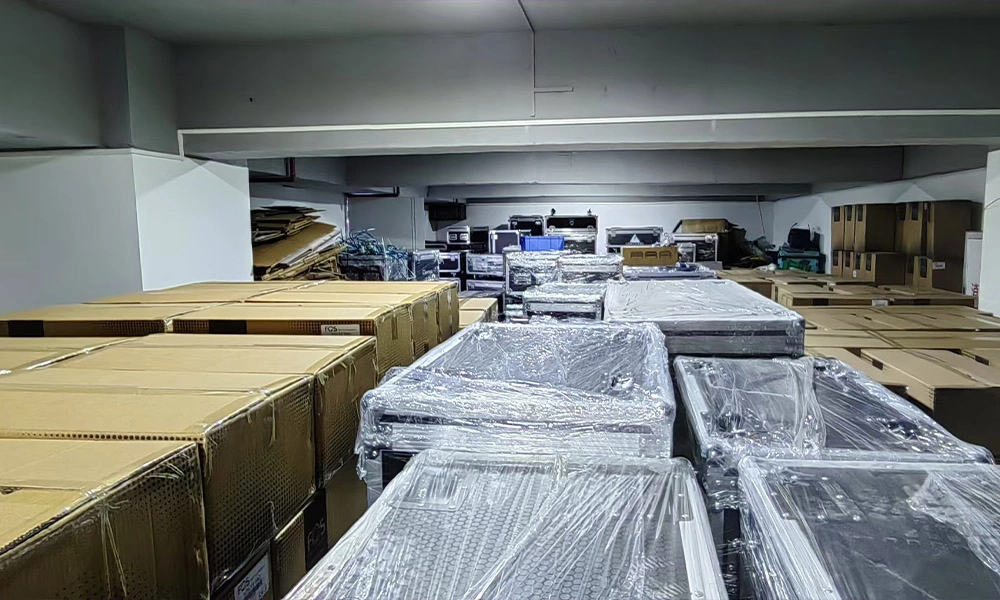 Packaged LED stage lighting fixtures ready for secure delivery and project installation - Colorful Light