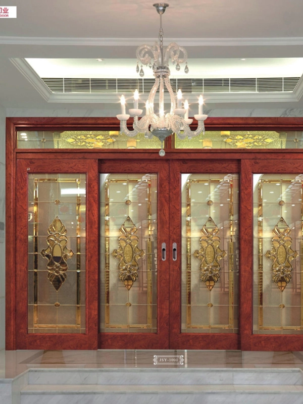 Interiro wood glass exterior door double mahogany