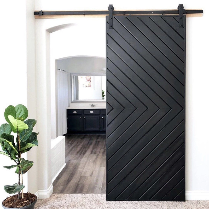 black sliding barn door