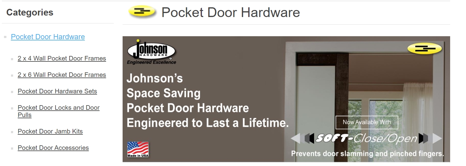 Johnson Hardware pocket door manufacturer