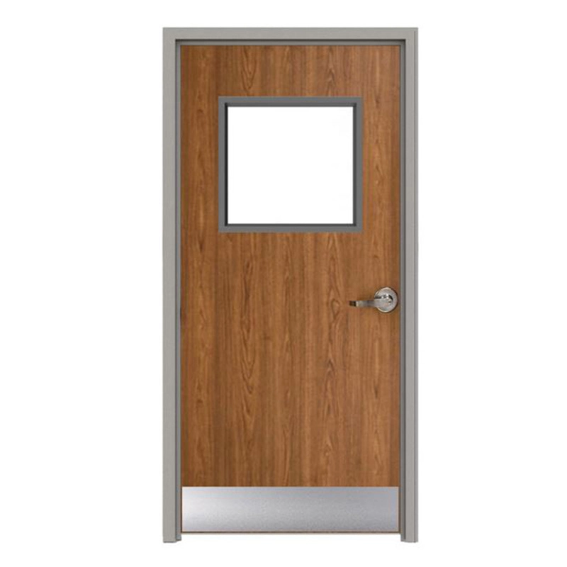 Steel frame wood fire door