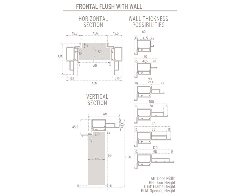 framelees door Schematic drawing