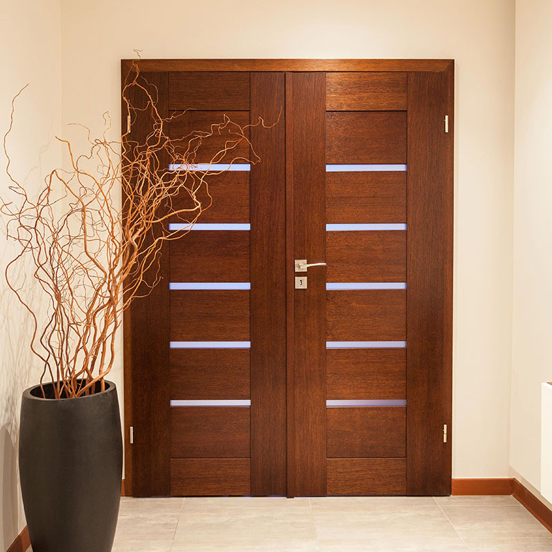 solid 6 panel wood door