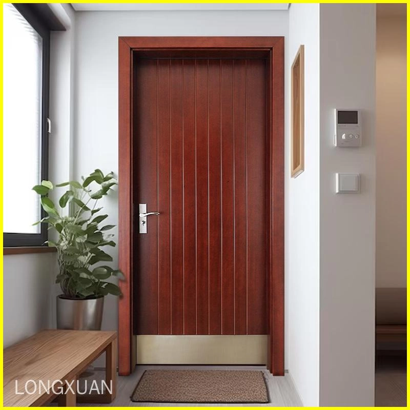 Modern wooden doors with stainless steel baseboards