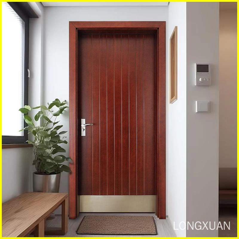 Modern wooden doors with stainless steel baseboards