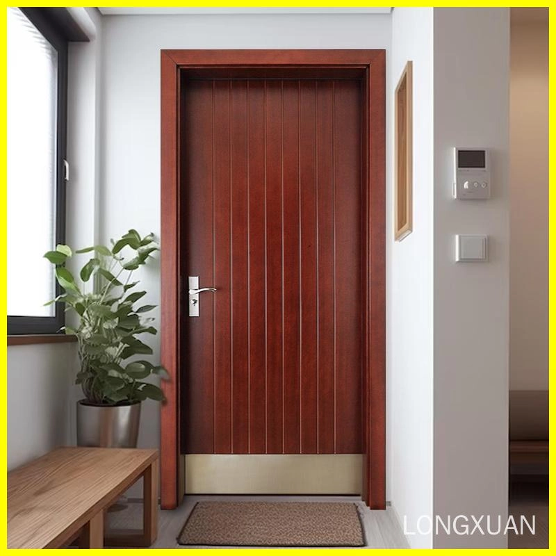 Modern wooden doors with stainless steel baseboards