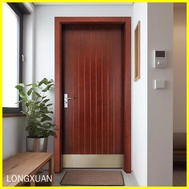 Modern wooden doors with stainless steel baseboards