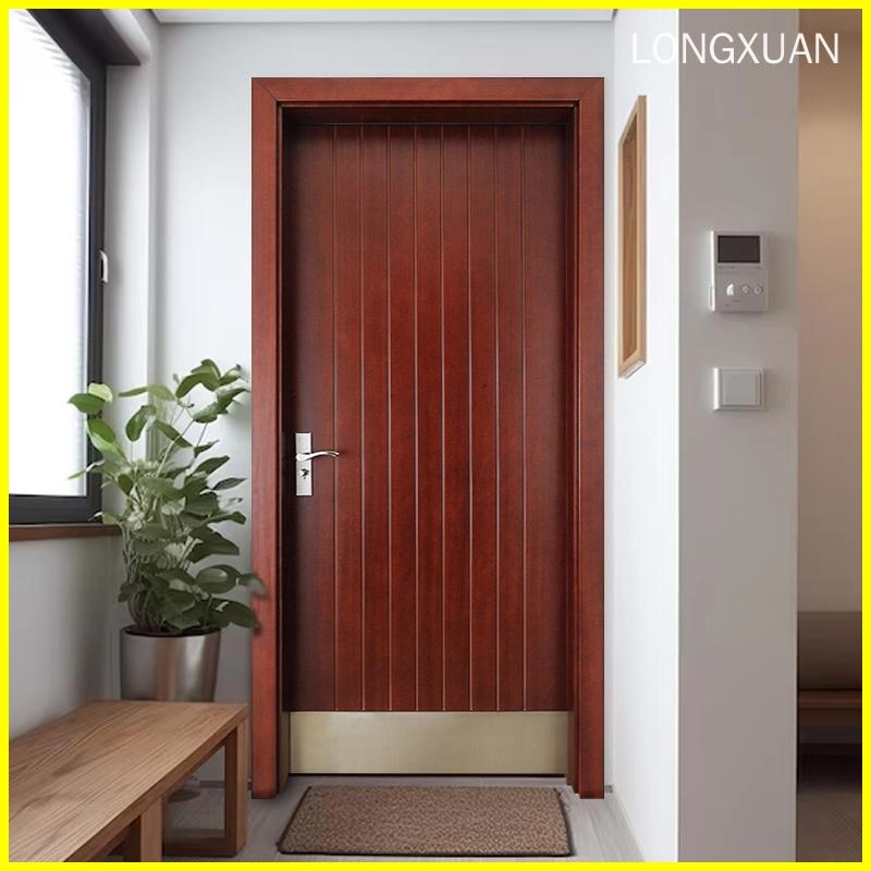 Modern wooden doors with stainless steel baseboards