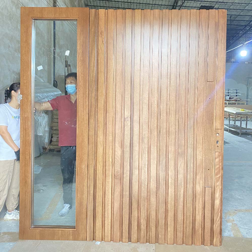 pintu kayu solid-pintu putar kenari