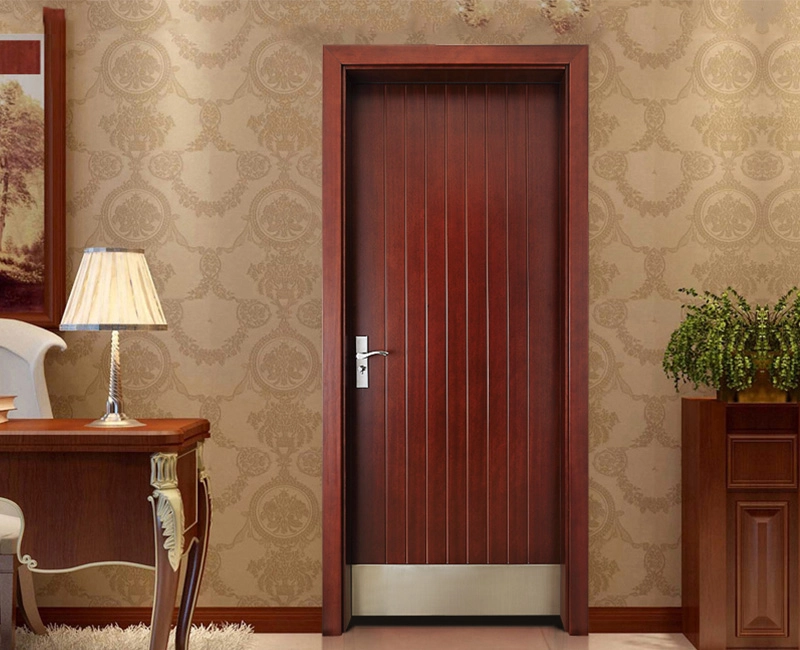 Hotel sanitary door with stainless steel baseboard